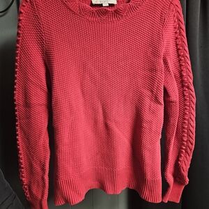 LOFT Vibrant Red Crew Neck Sweater